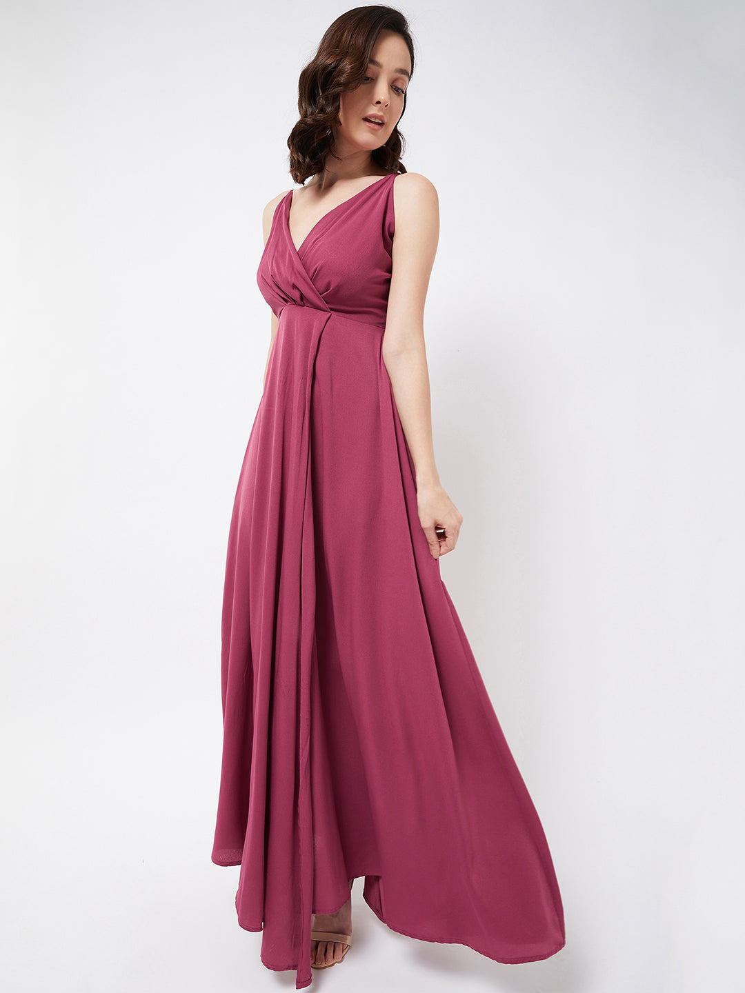 Magenta Cocktail Maxi Dress