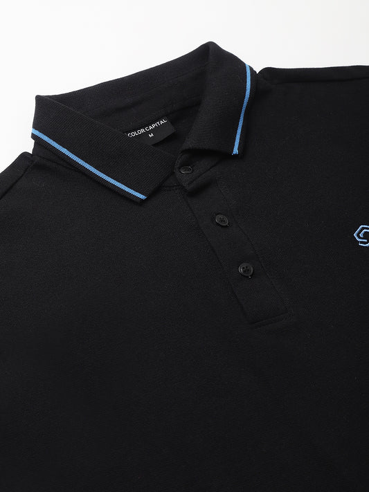Black Classic Blue Tipping Polo
