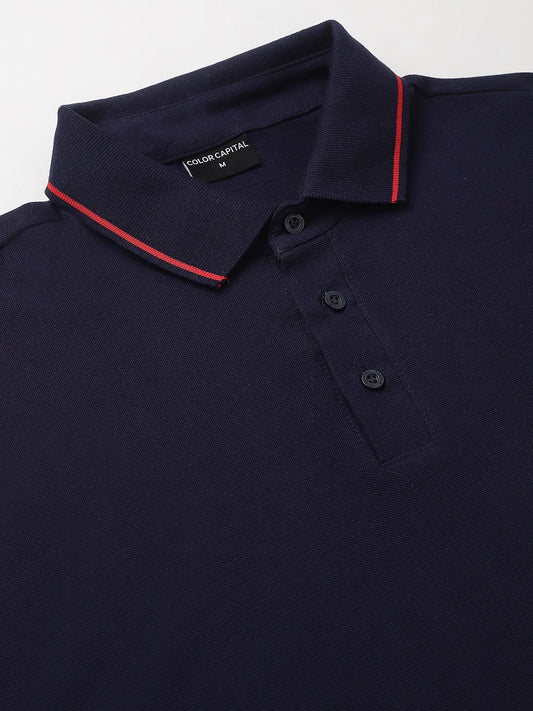 Navy Classic Red Tipping Polo