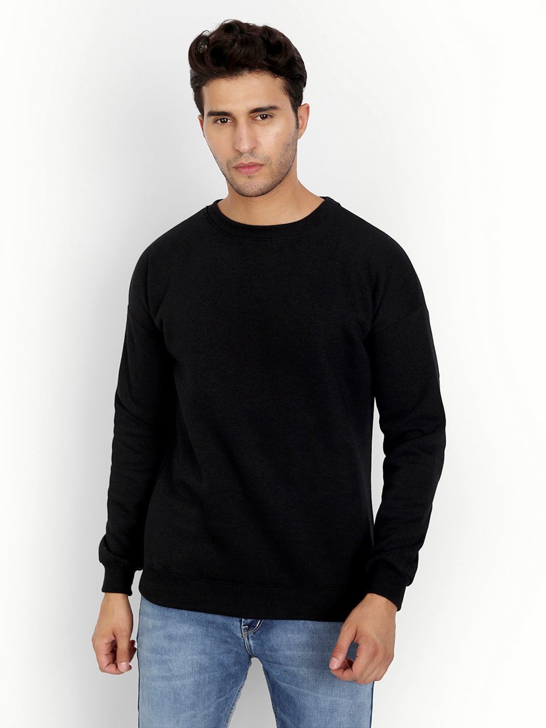 Black Drop Shoulder Sweatshirt