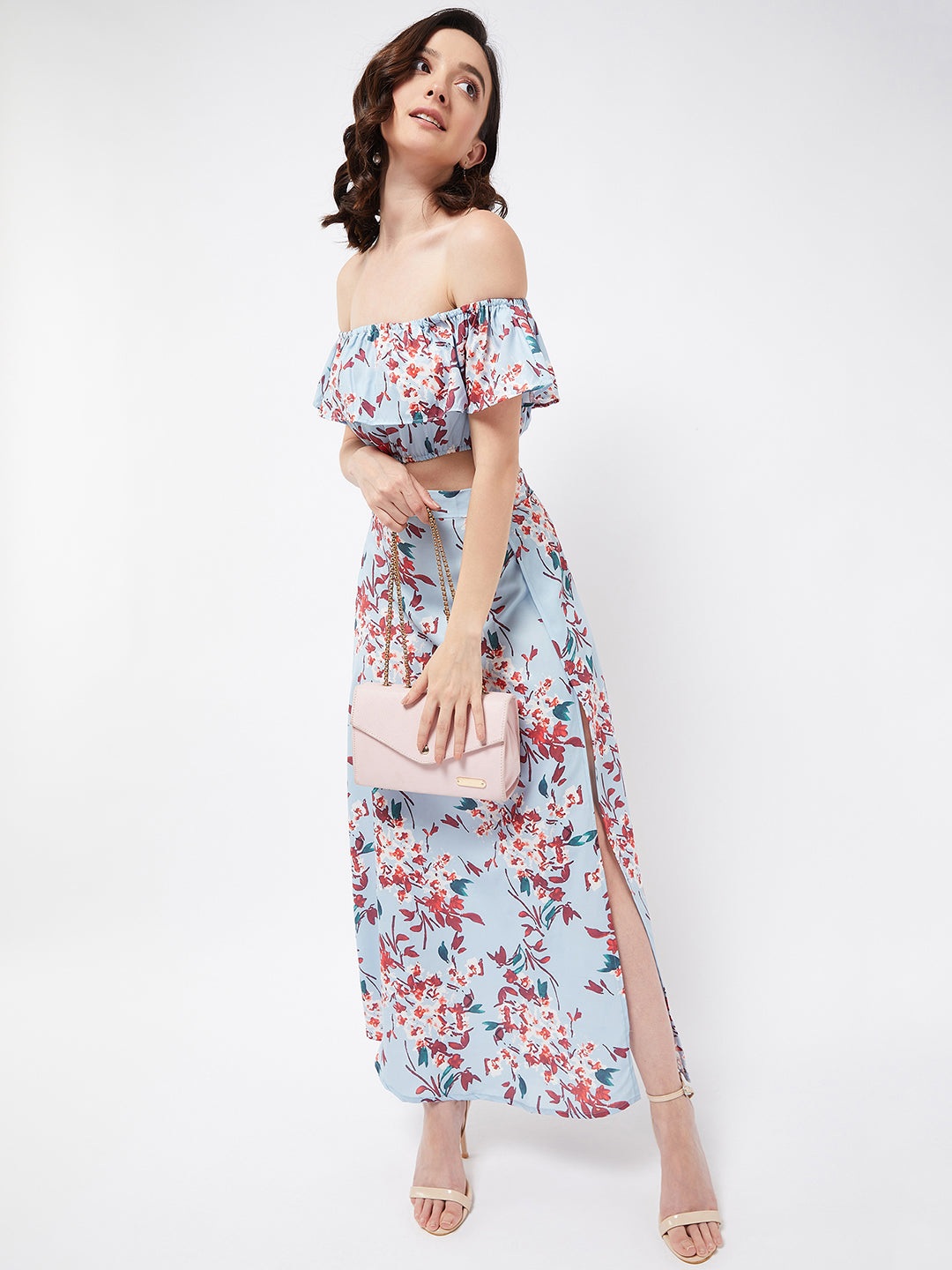 Blue Floral Skirt