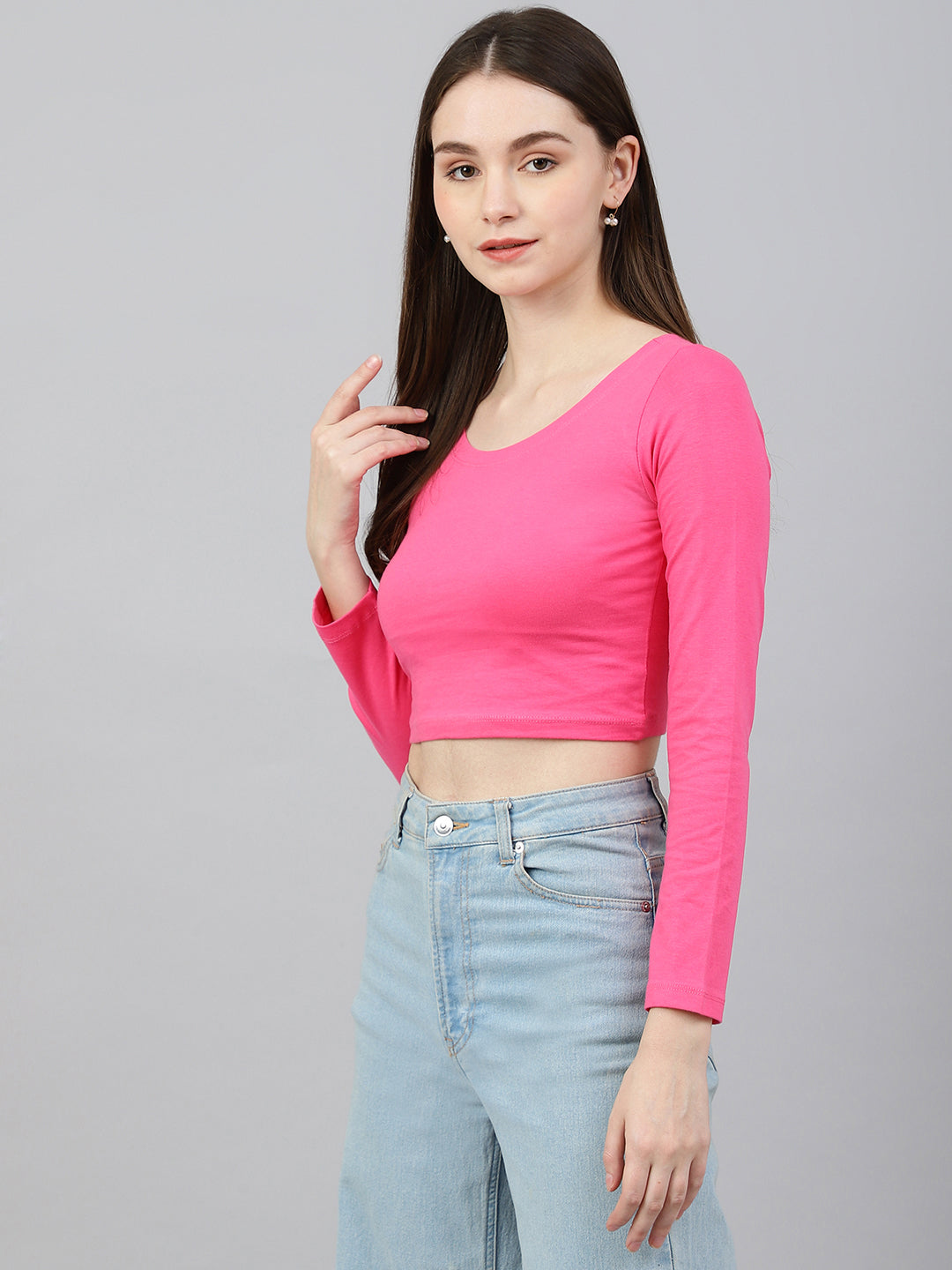 Fuschia Scoop Top