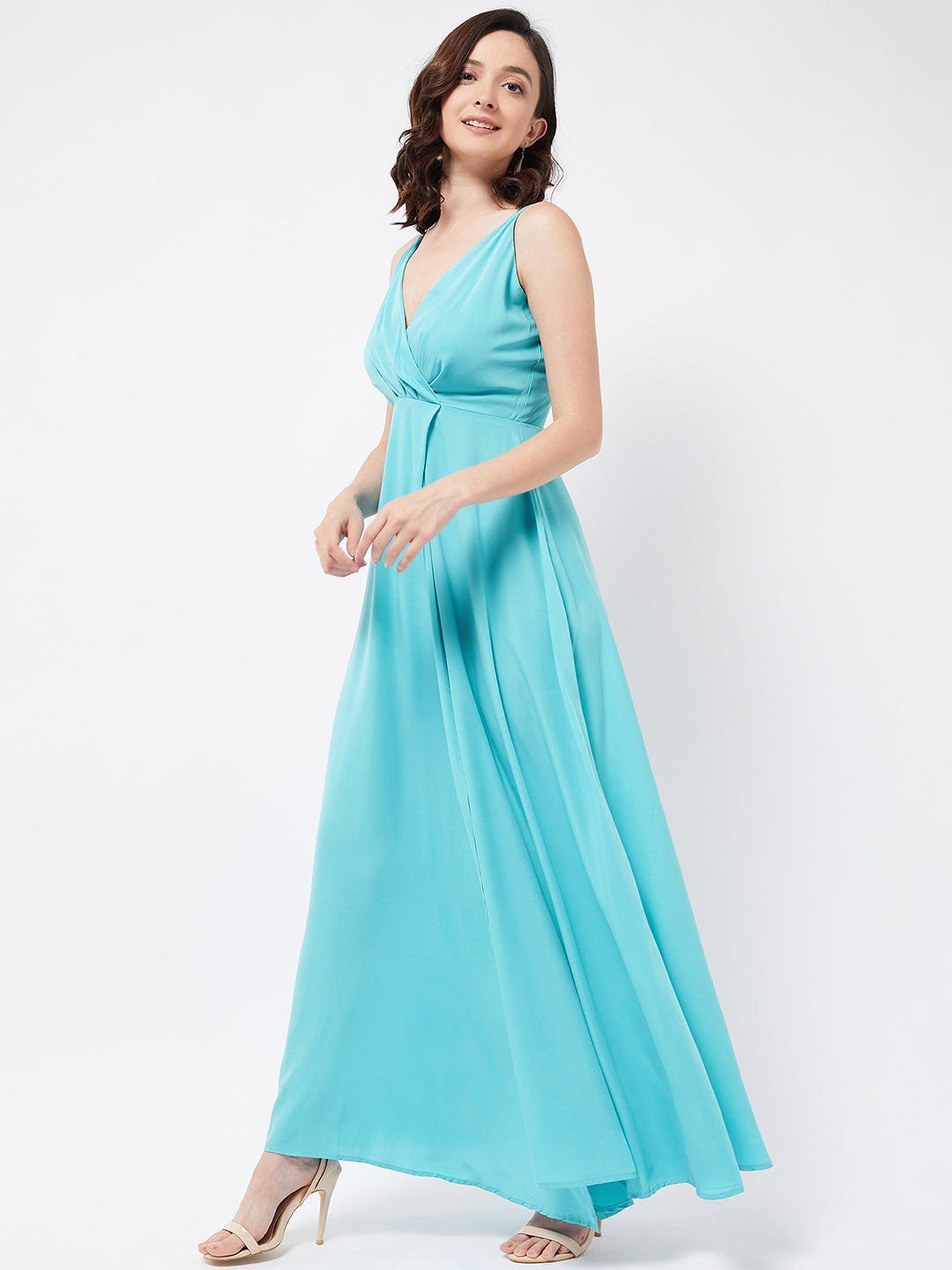 Aqua Cocktail Maxi Dress