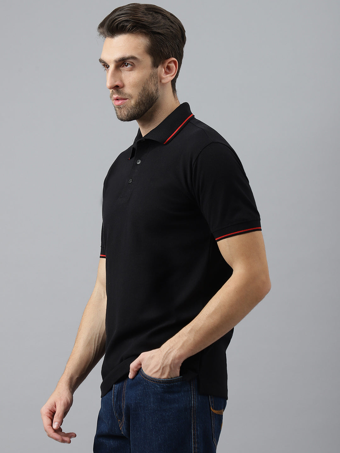 Black Classic Red Tipping Polo