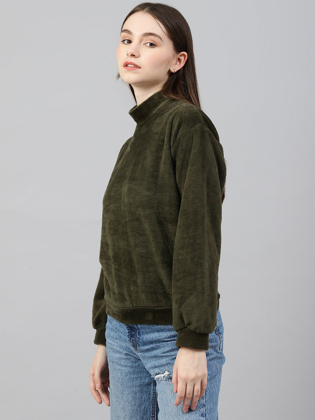 Olive Fur Top