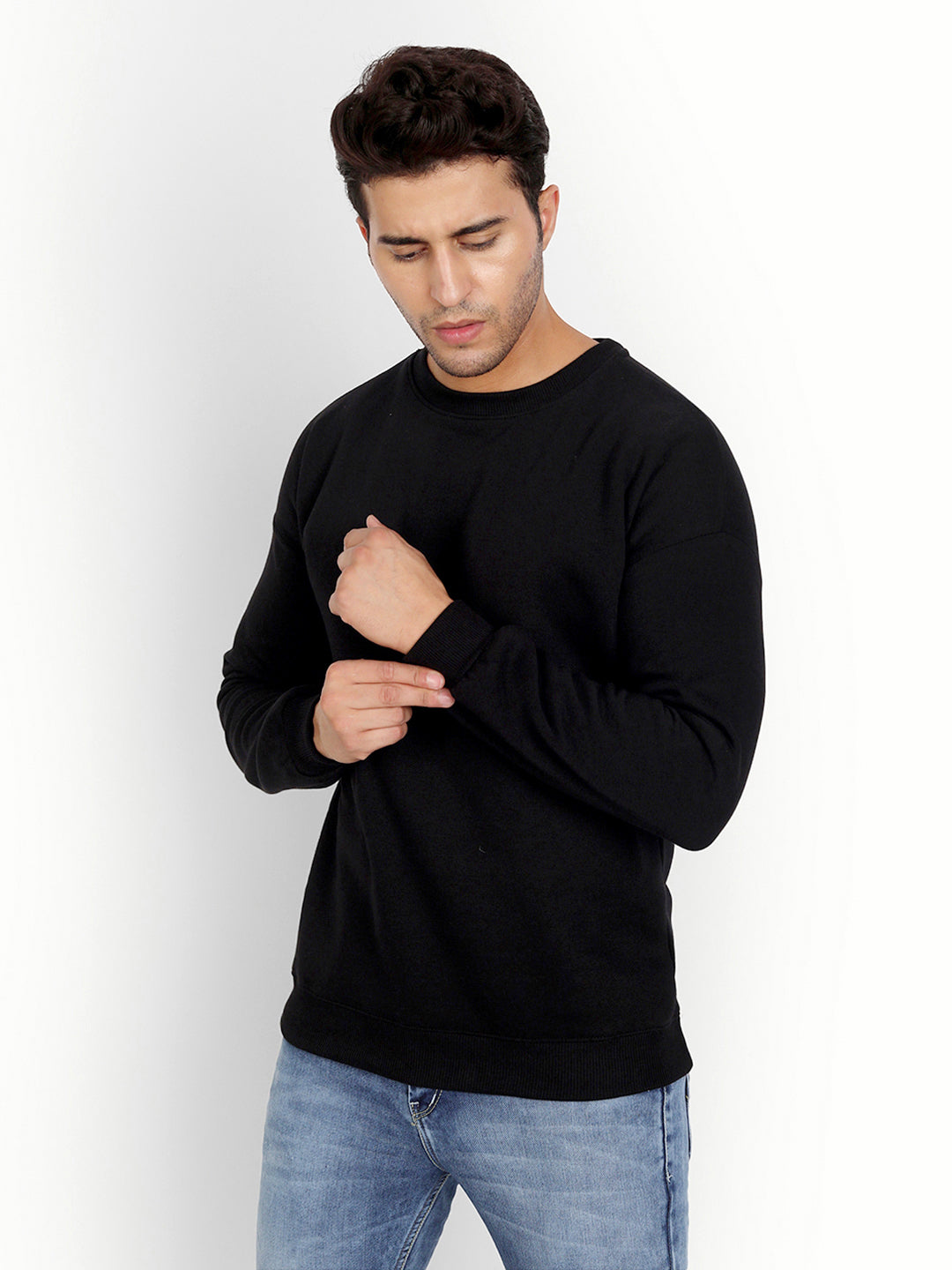 Black Drop Shoulder Sweatshirt