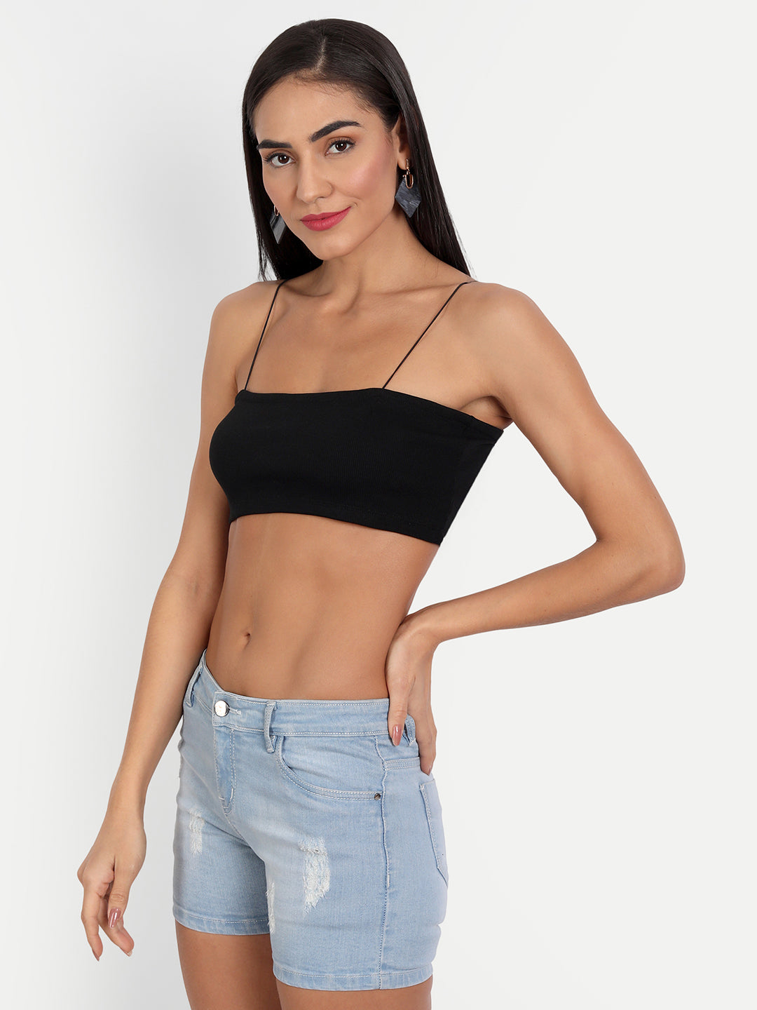 Black Ribbed Cami Top