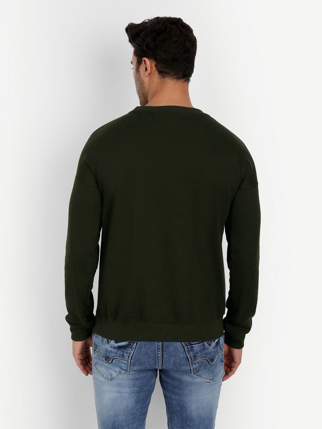 Olive Drop Shoulder Sweatshirt