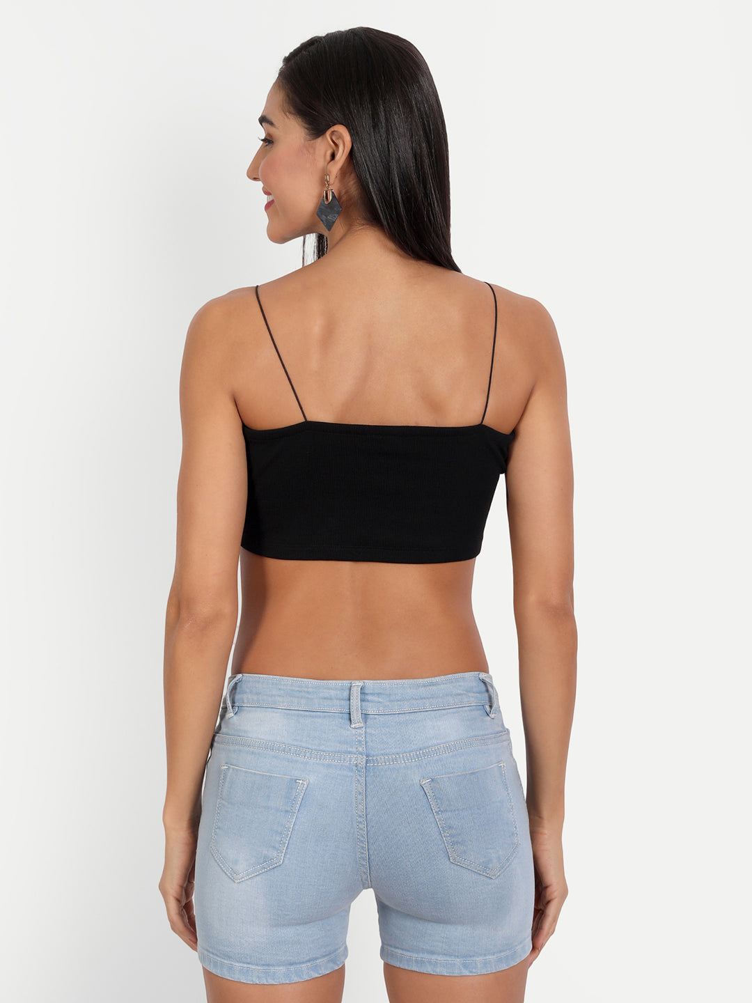 Black Ribbed Cami Top