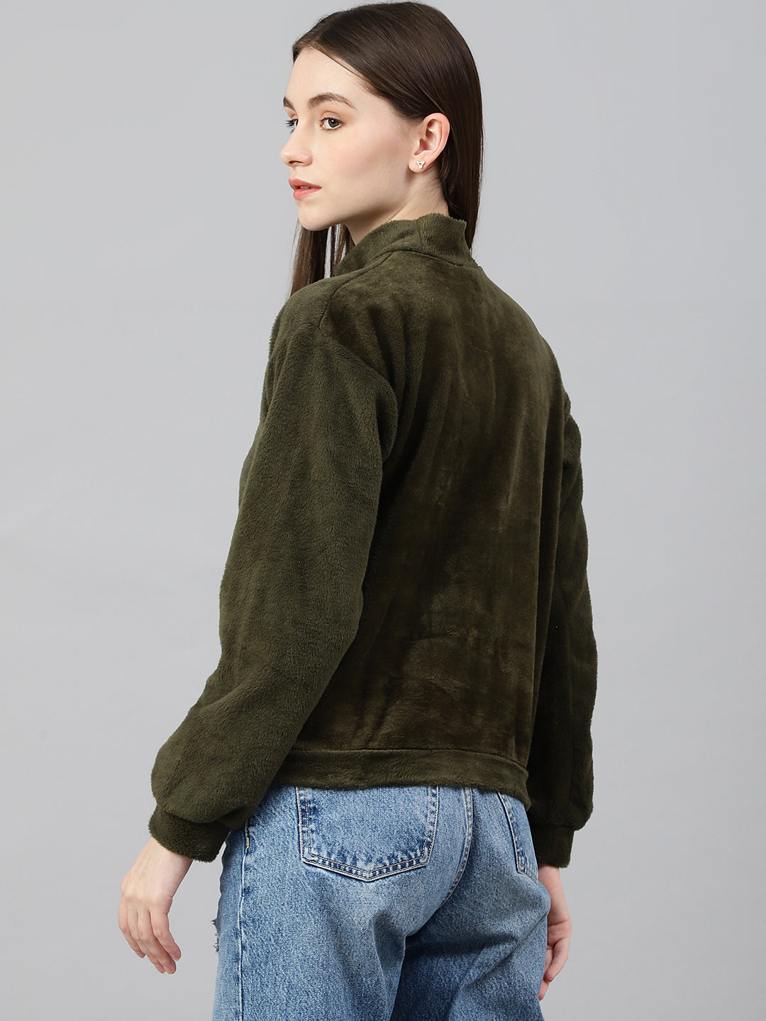 Olive Fur Top