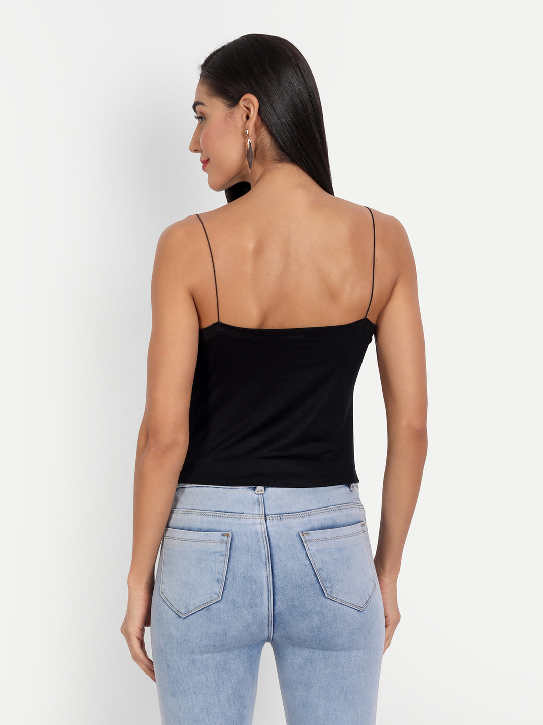 Black Ruched Vest Top