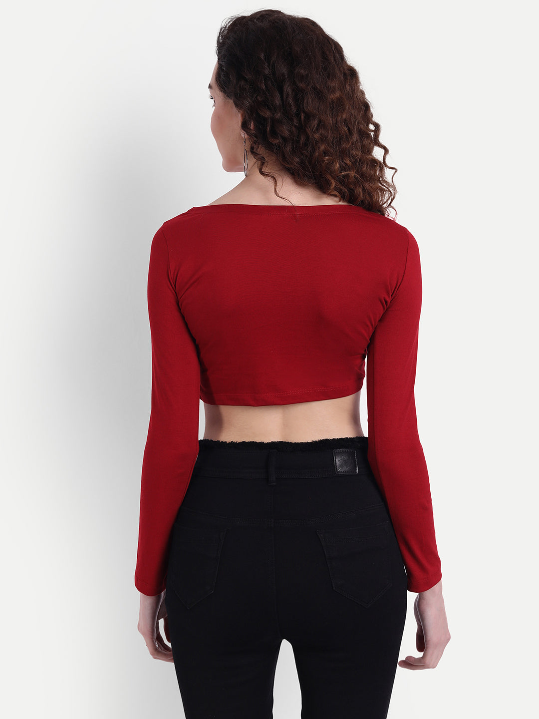 Maroon Scoop Top