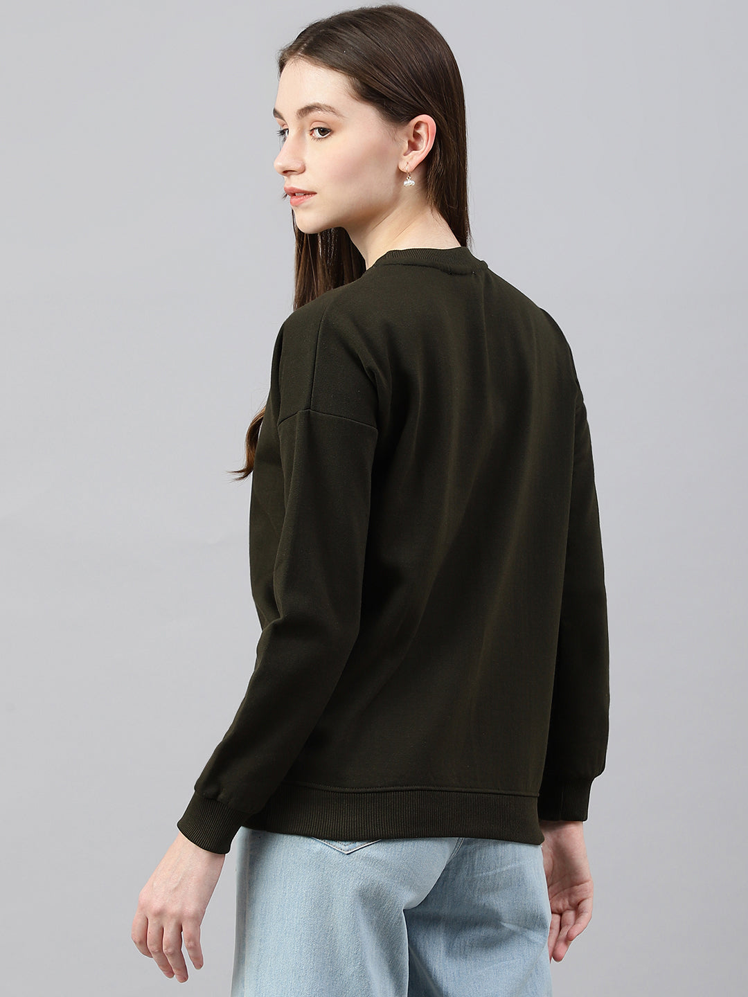 Olive Drop Shoulder Sweatshirt