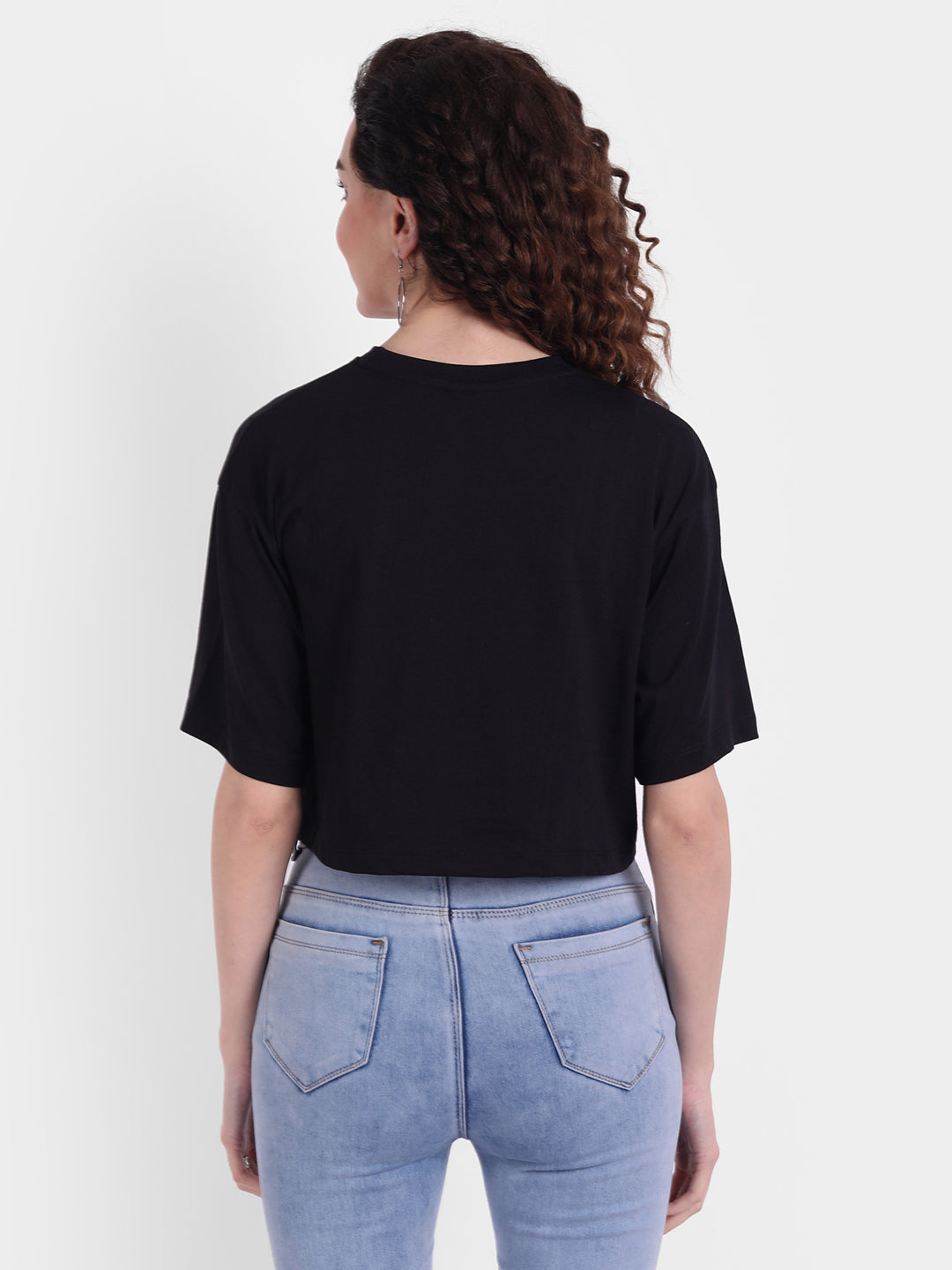 Black Oversized Cropped T-shirt
