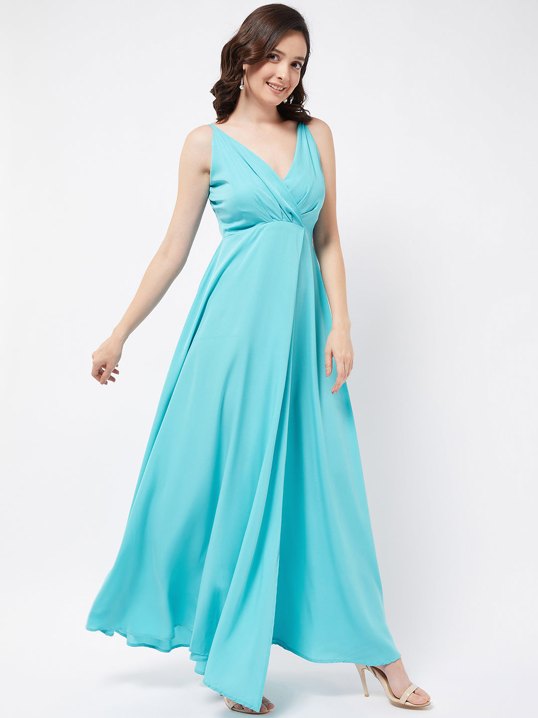 Aqua Cocktail Maxi Dress