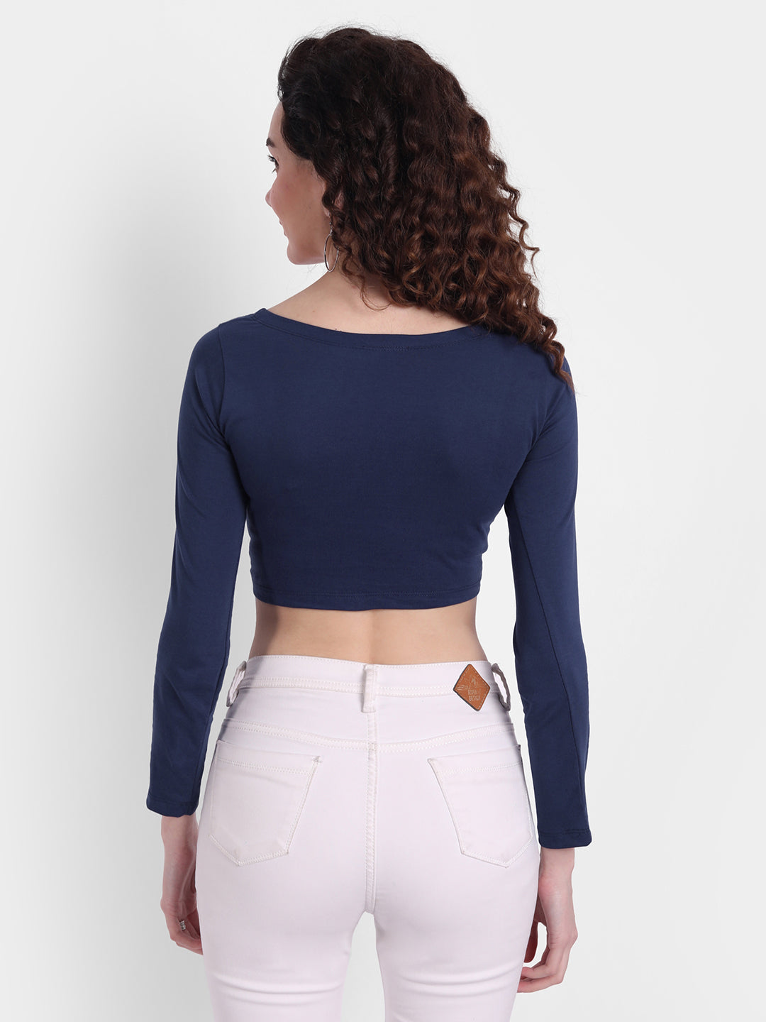 Navy Scoop Top