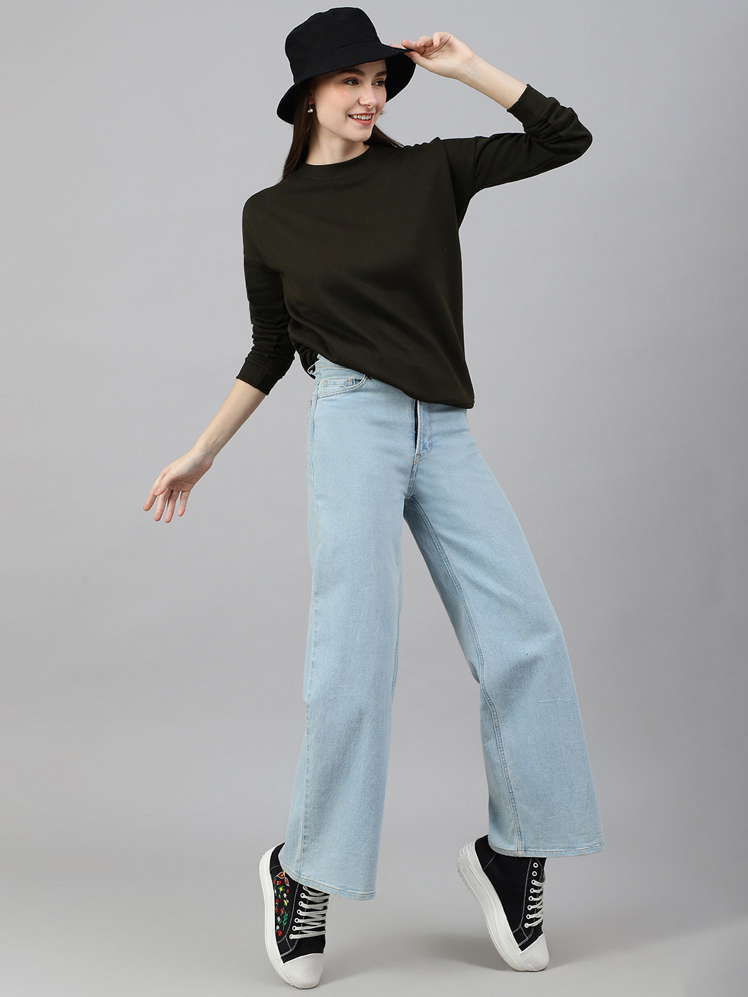 Olive Drop Shoulder Sweatshirt
