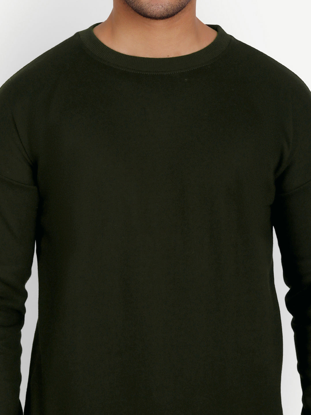 Olive Drop Shoulder Sweatshirt