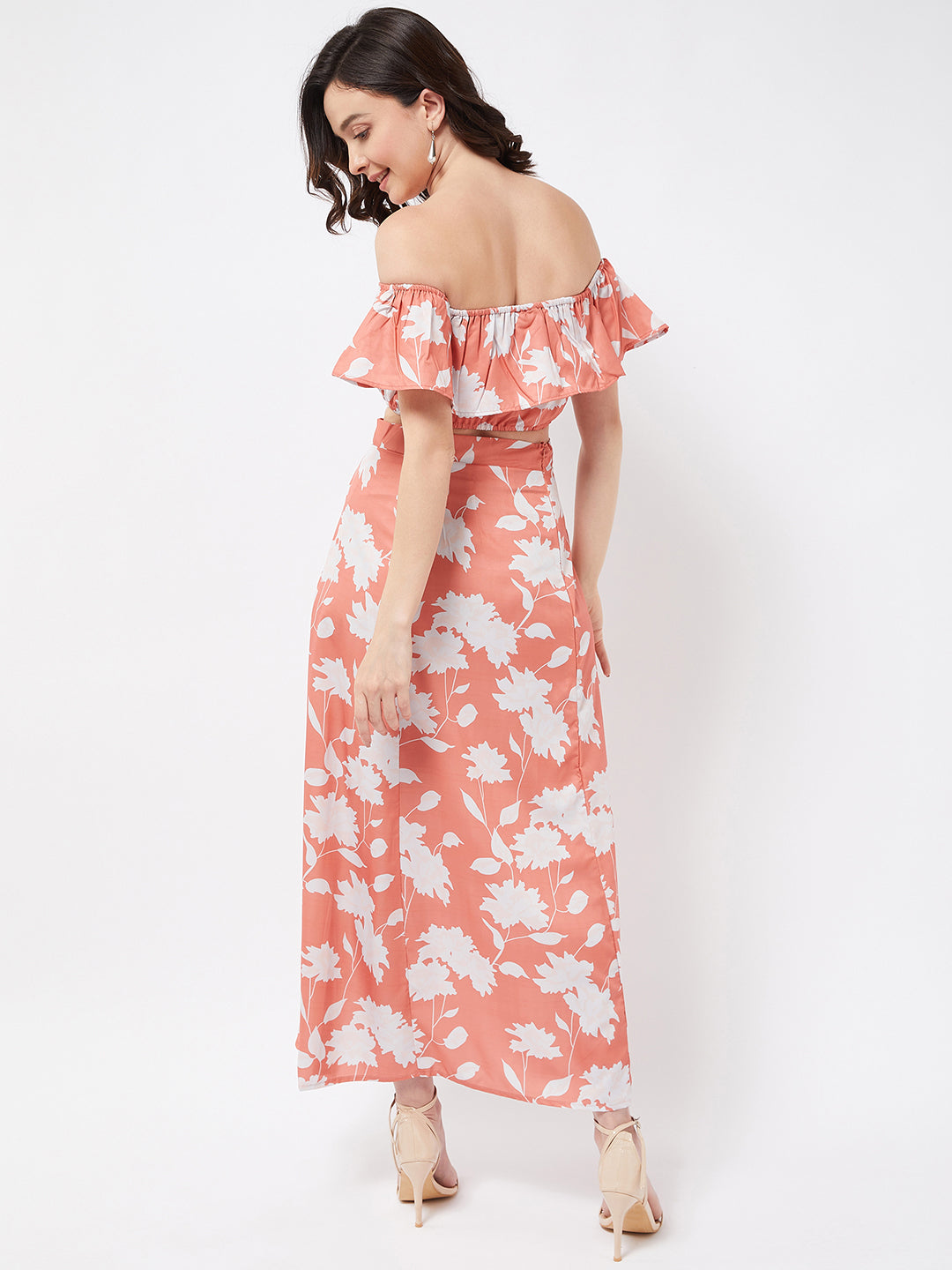 Orange Floral Skirt