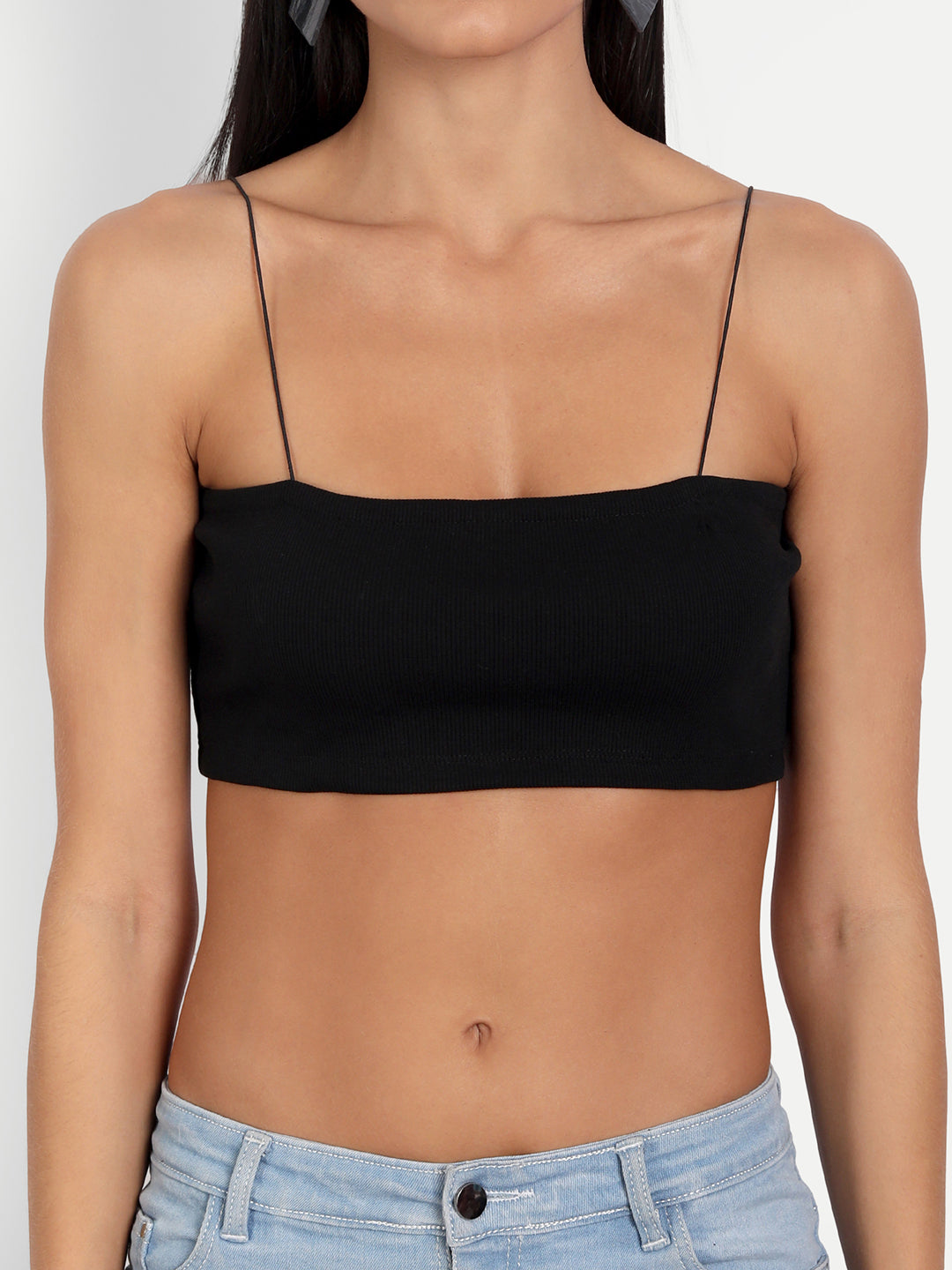 Black Ribbed Cami Top