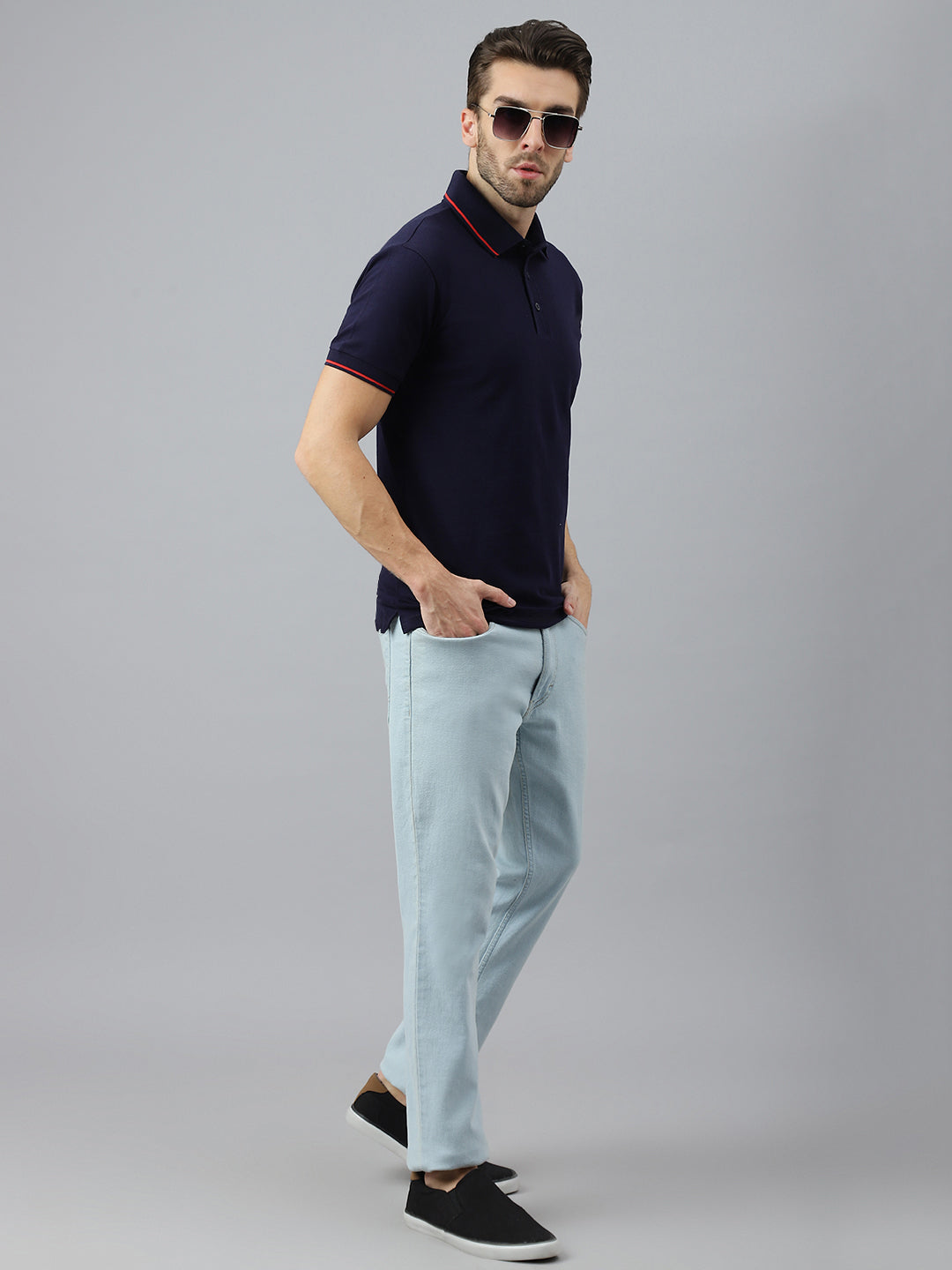 Navy Classic Red Tipping Polo