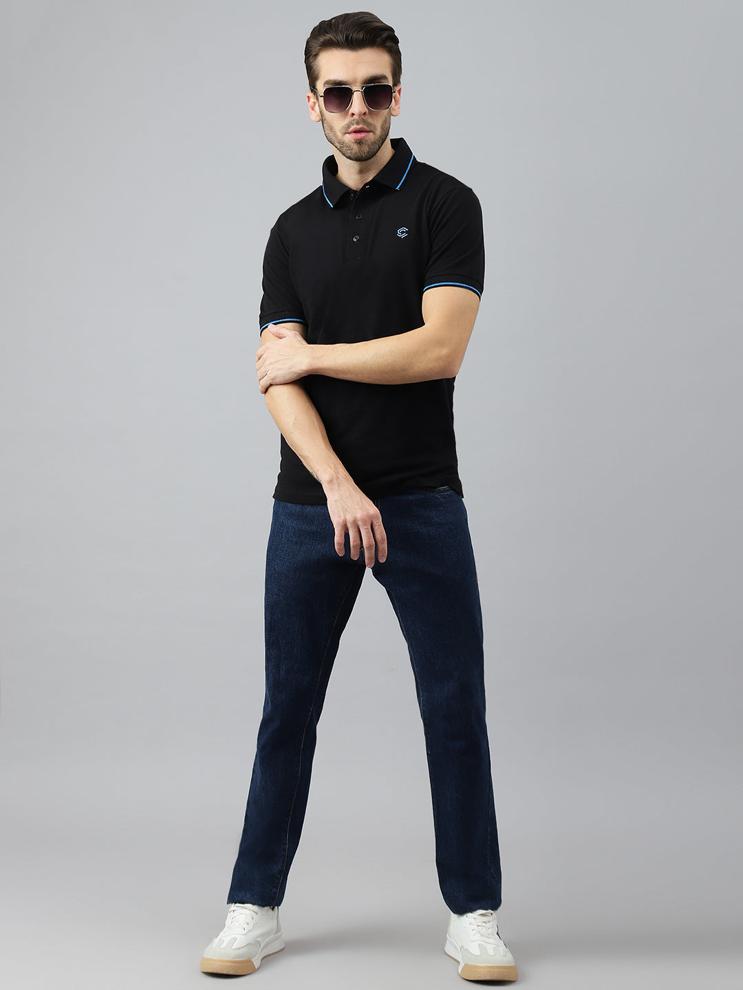 Black Classic Blue Tipping Polo