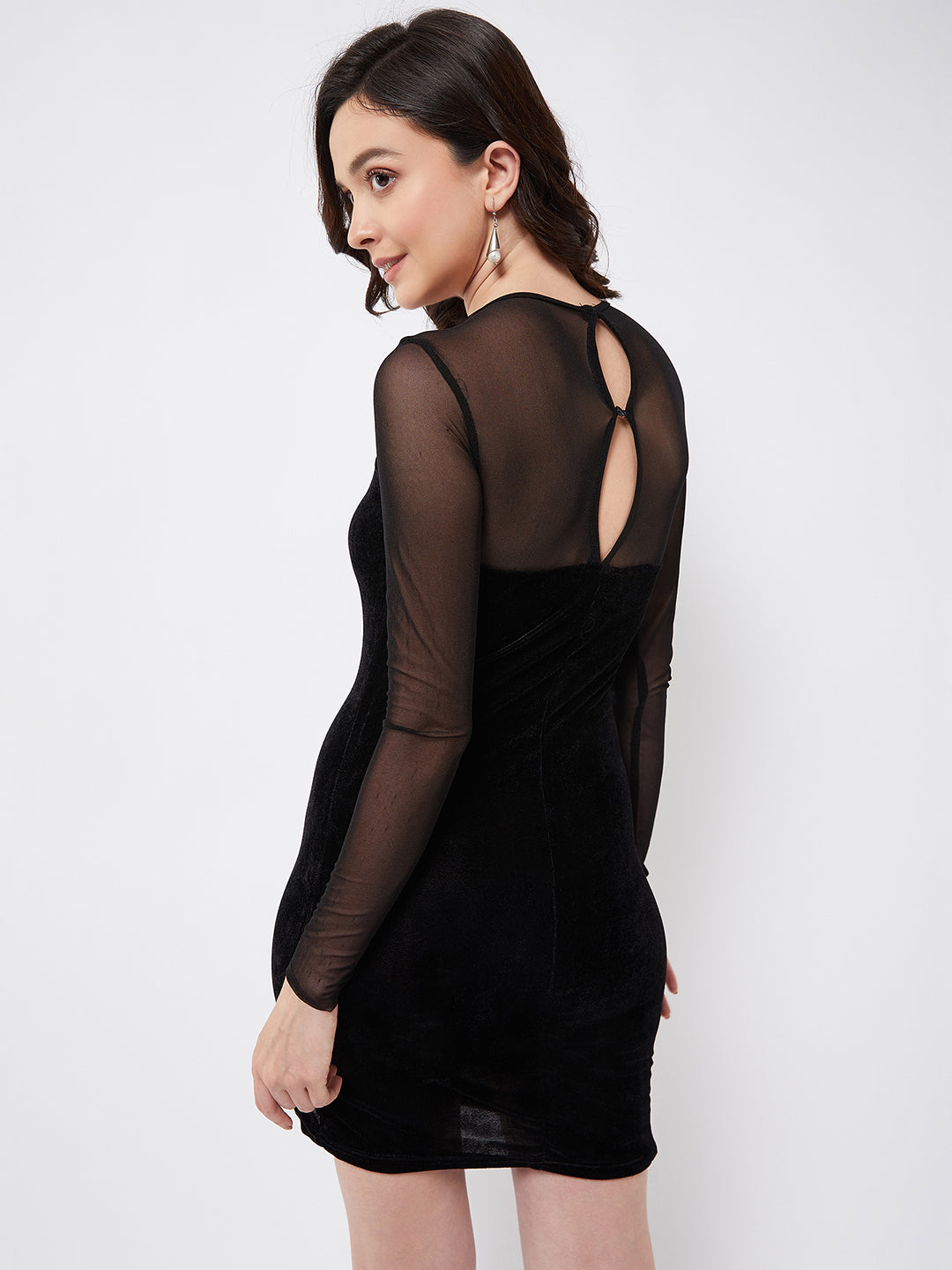 Black Sheath Net Dress