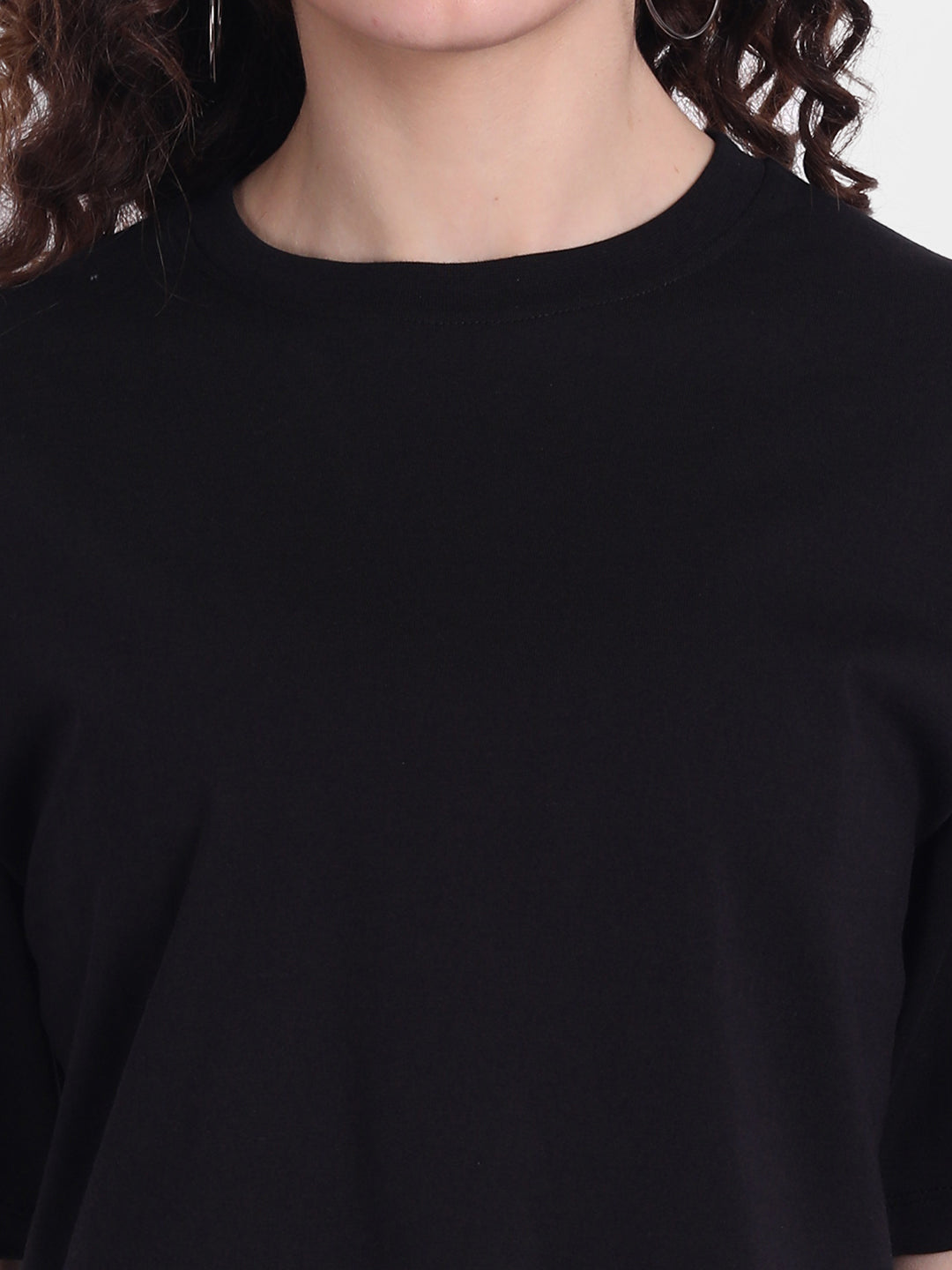 Black Oversized Cropped T-shirt