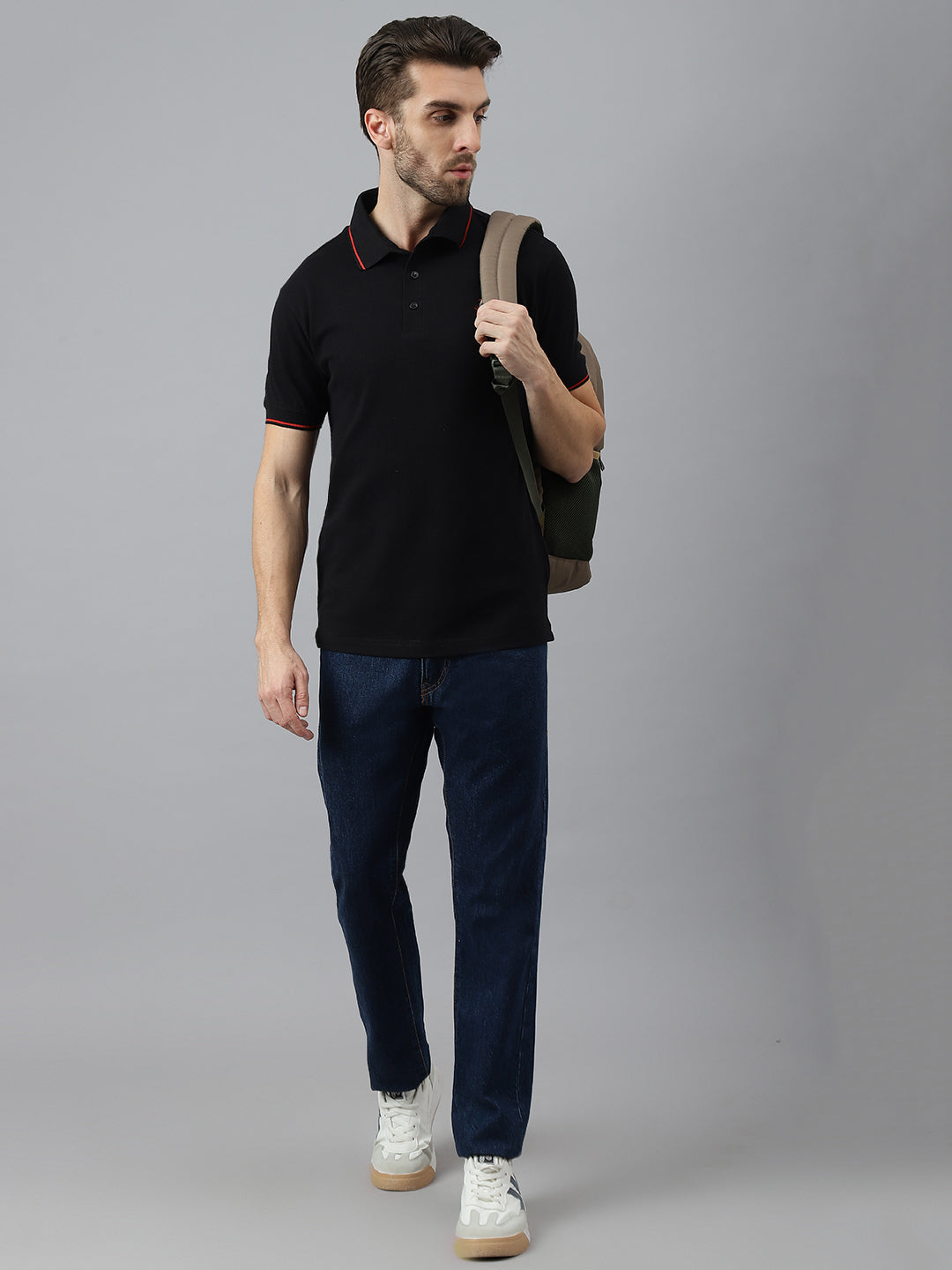 Black Classic Red Tipping Polo