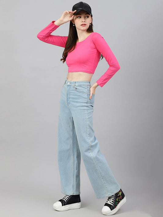 Fuschia Scoop Top