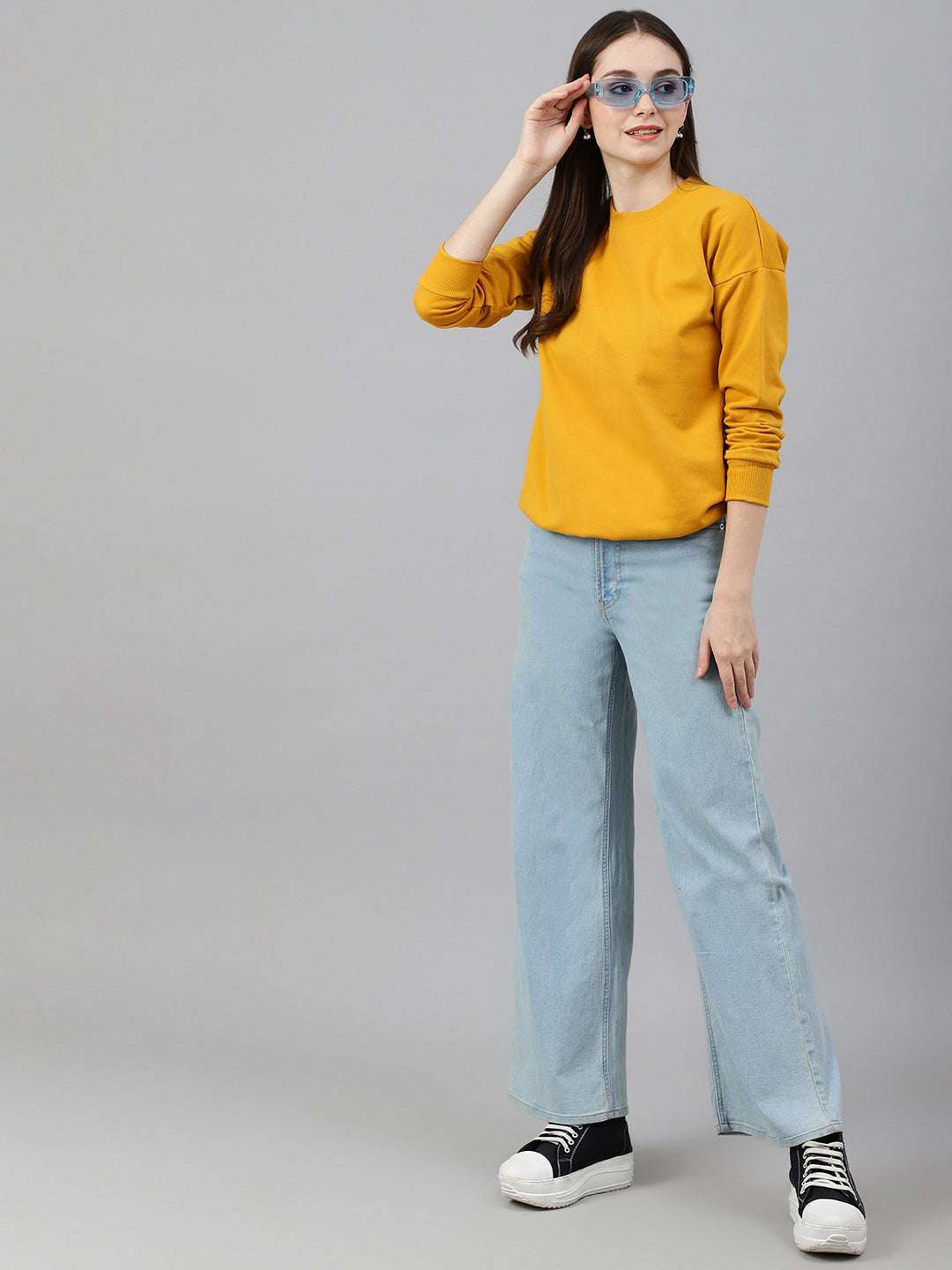 Mustard Drop Shoulder Sweatshirt