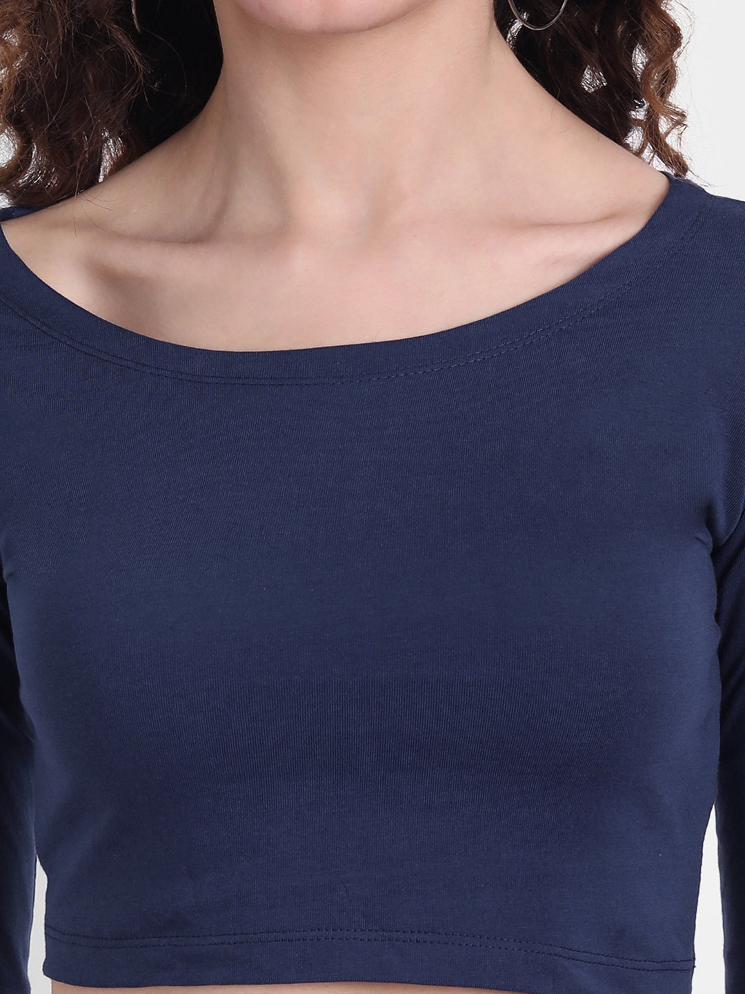 Navy Scoop Top