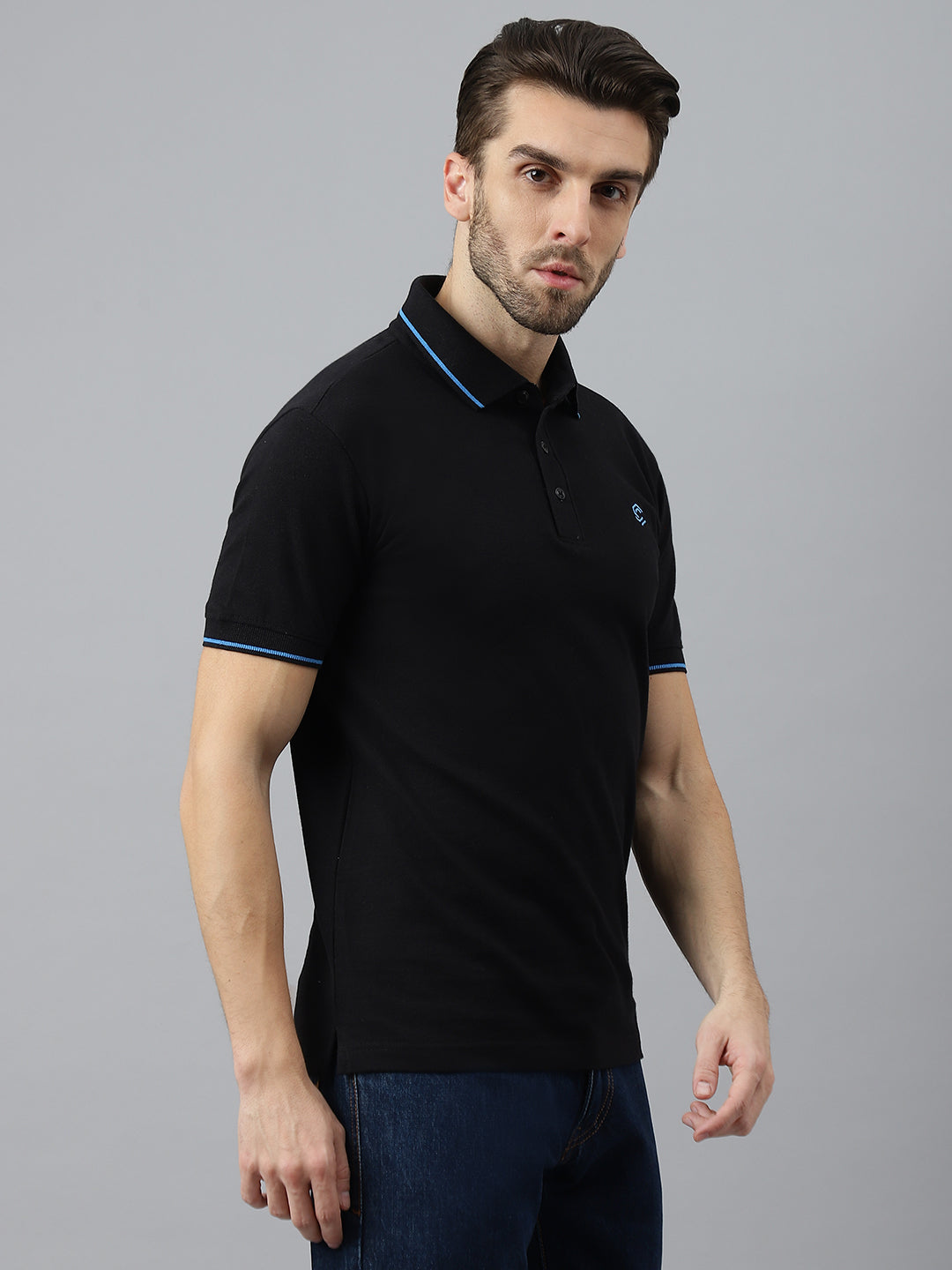 Black Classic Blue Tipping Polo