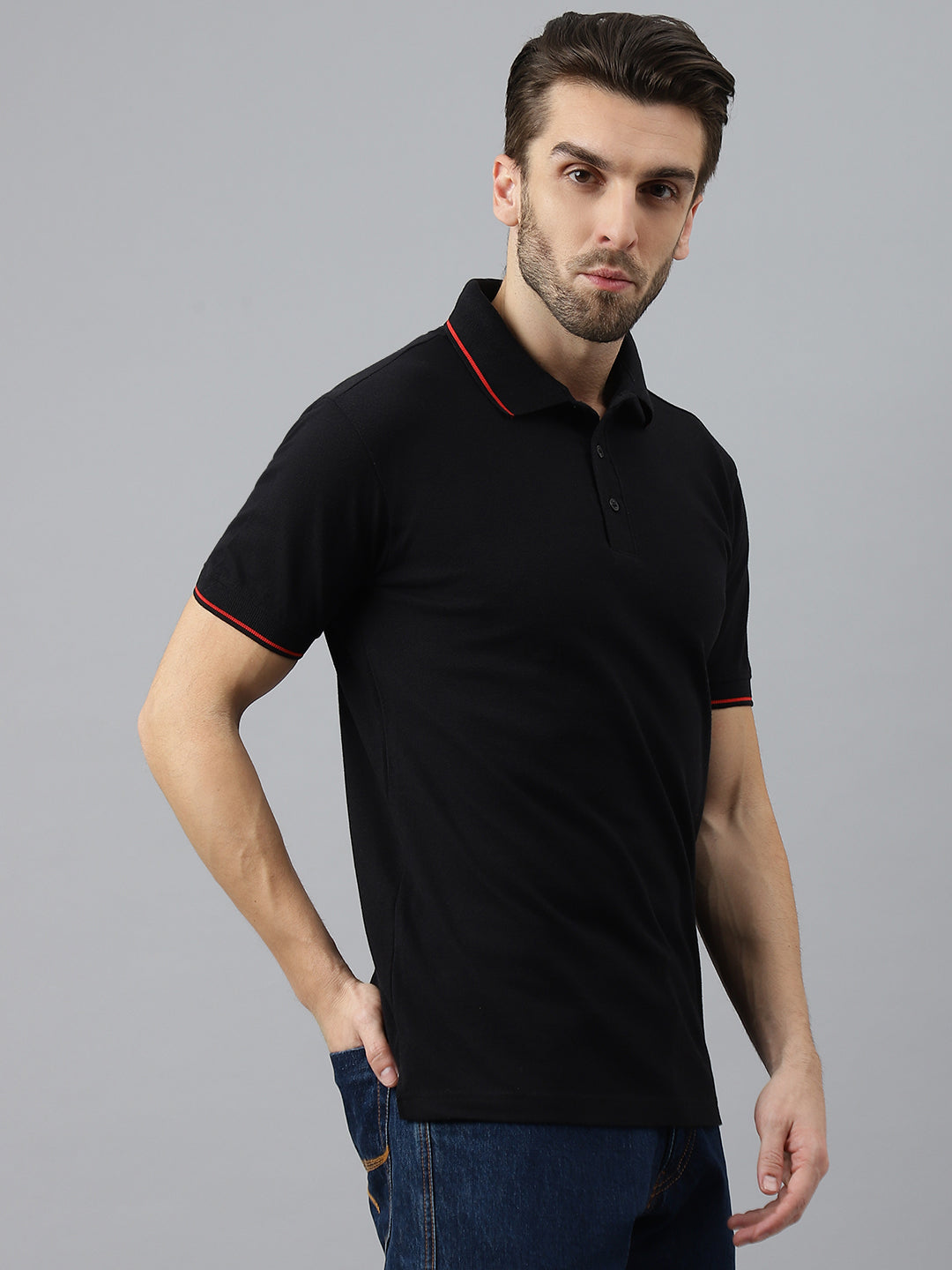 Black Classic Red Tipping Polo