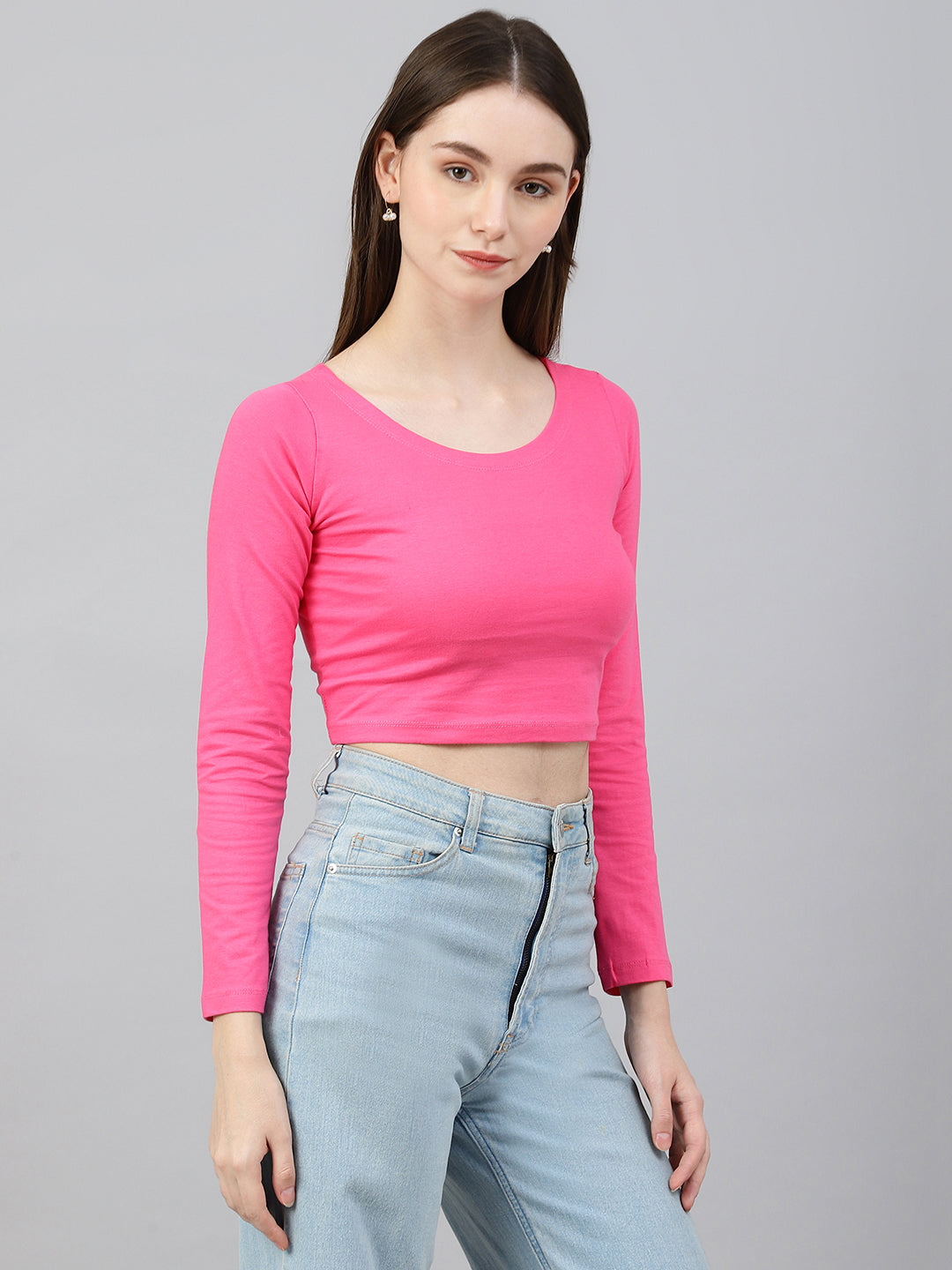 Fuschia Scoop Top