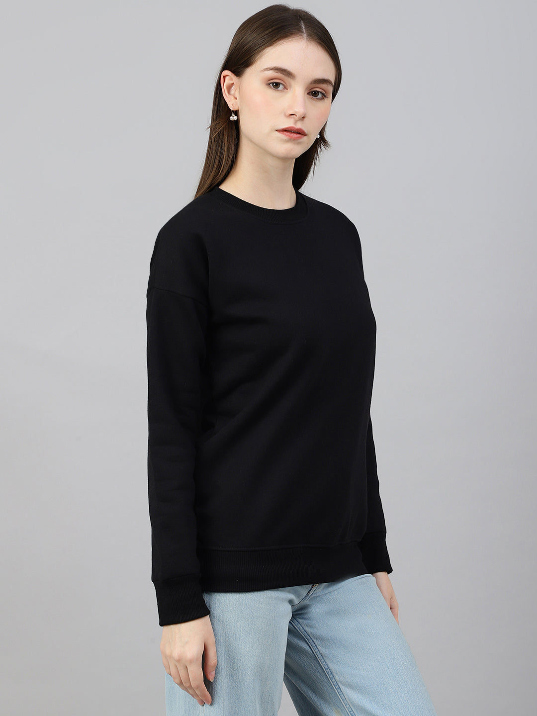 Black Drop Shoulder Sweatshirt