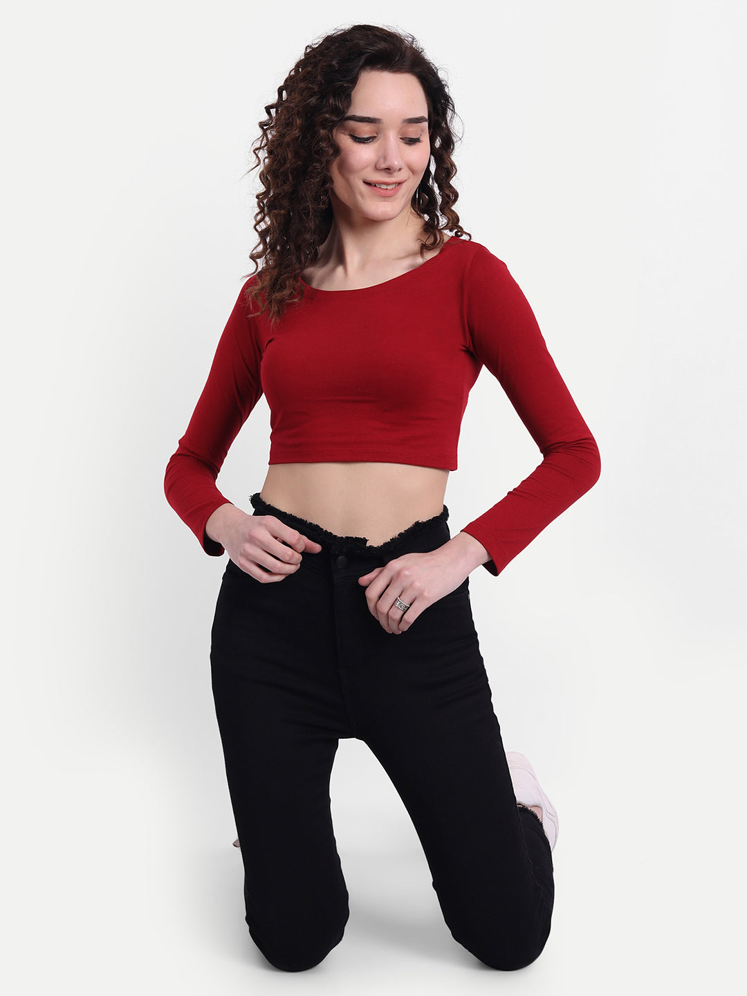 Maroon Scoop Top