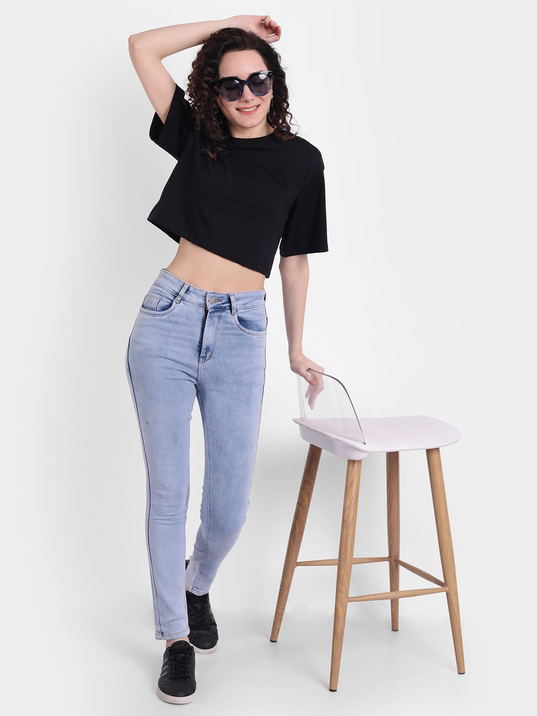 Black Oversized Cropped T-shirt