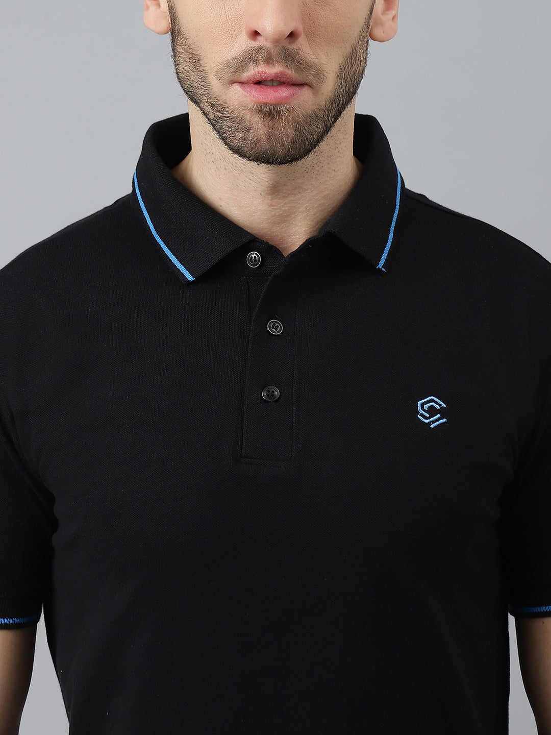 Black Classic Blue Tipping Polo