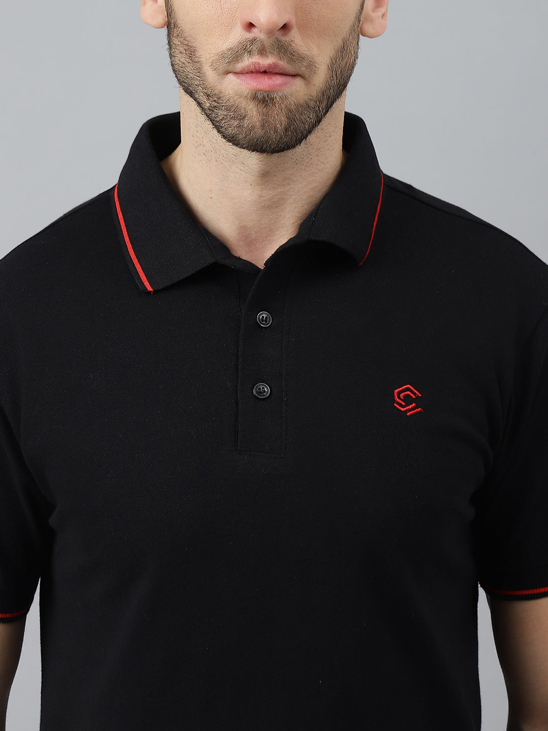 Black Classic Red Tipping Polo