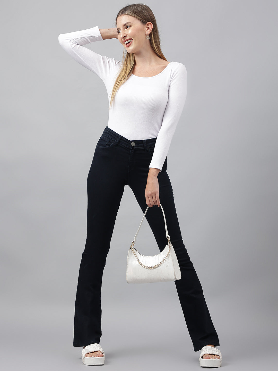 White Wide Square Neck Top