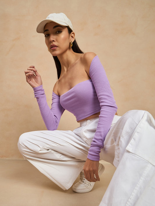 Ribbed Square Neck Top