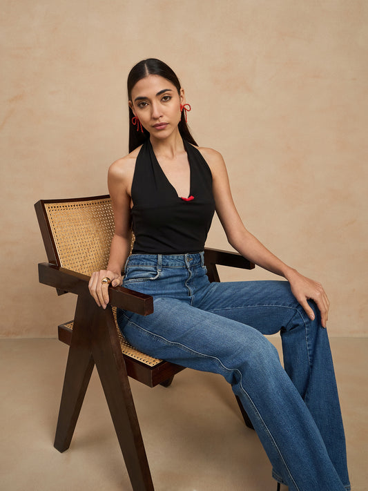 Halter Neck Tie Up Top