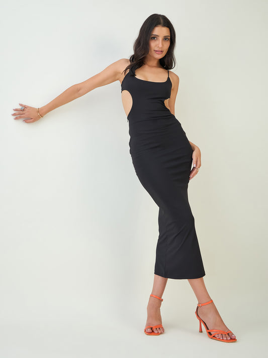 Cut Out Back Bodycon Midi Dress