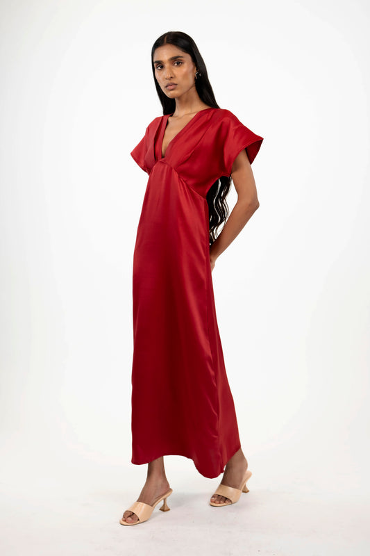 Satin Wrap Midi
