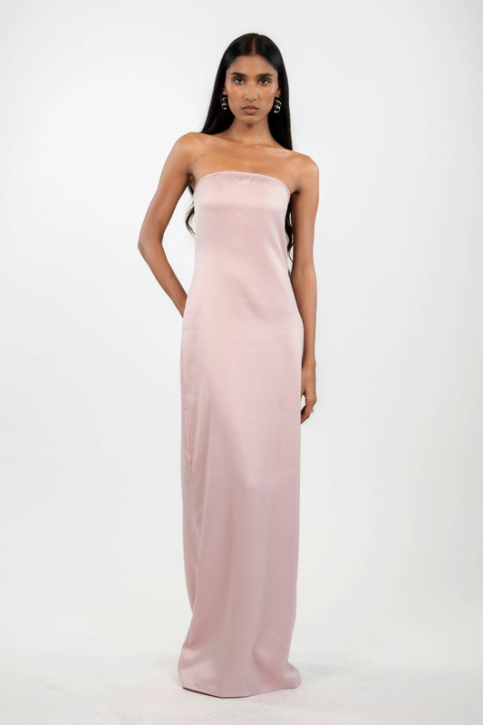 Strapless Satin Maxi