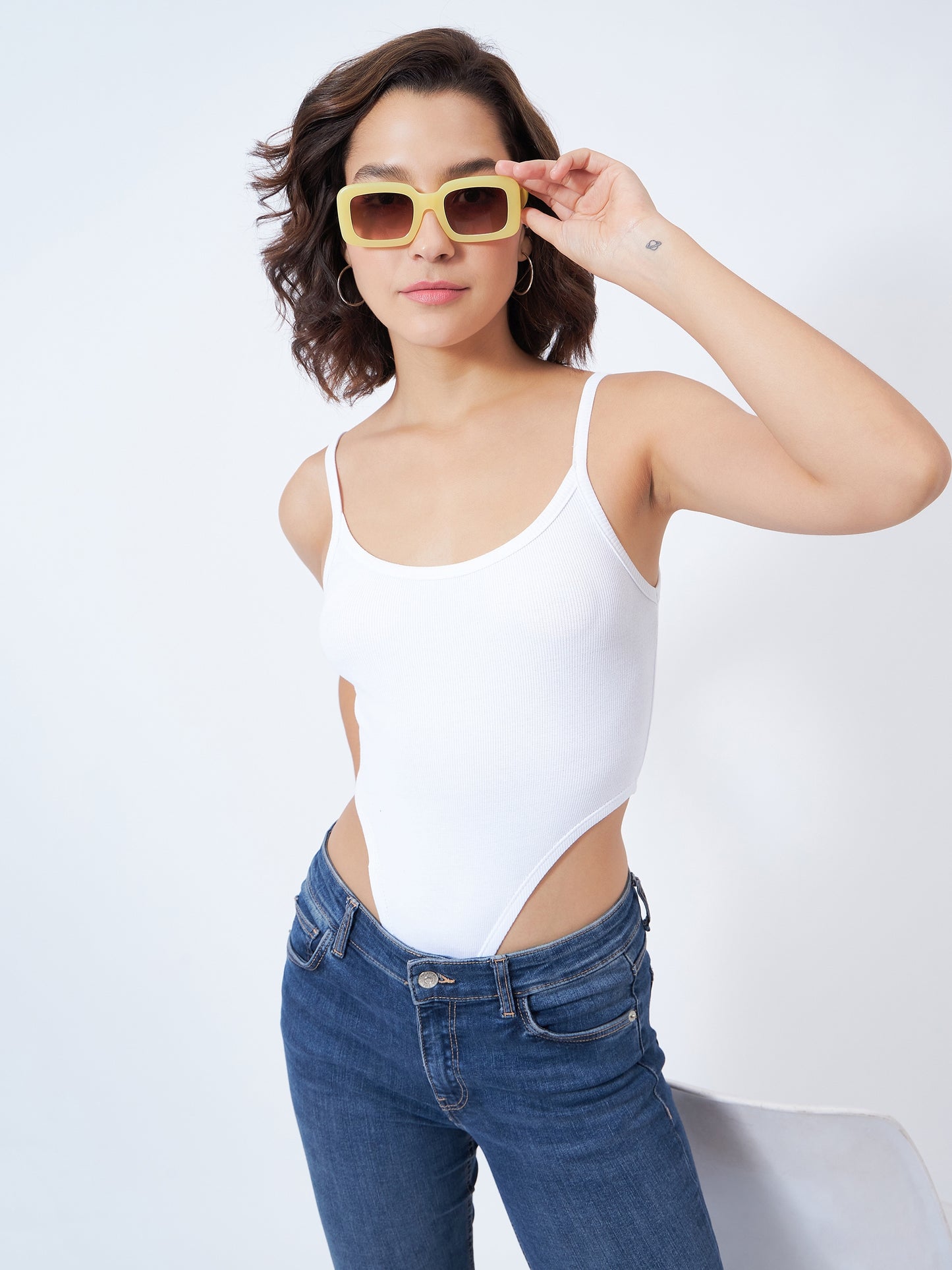 Ribbed High Cut Bodysuit