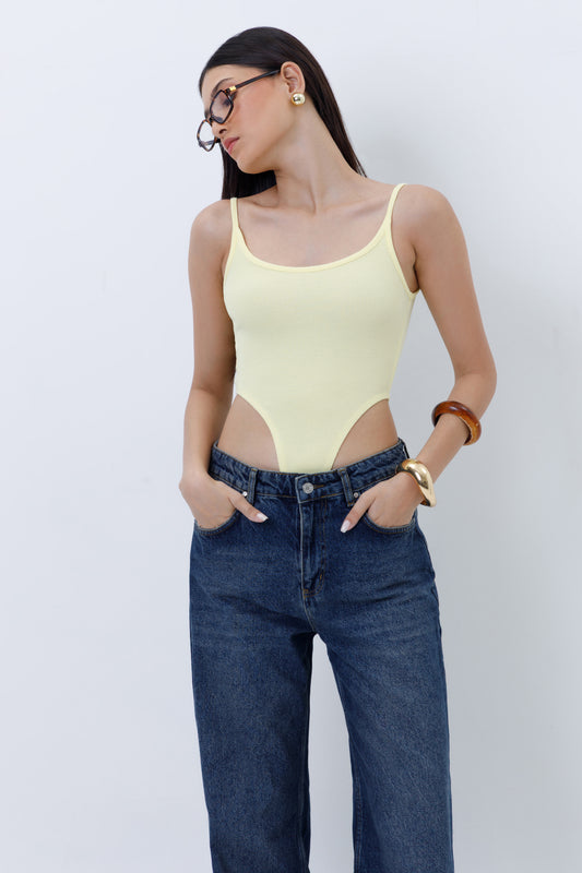 Ribbed High Cut Bodysuit