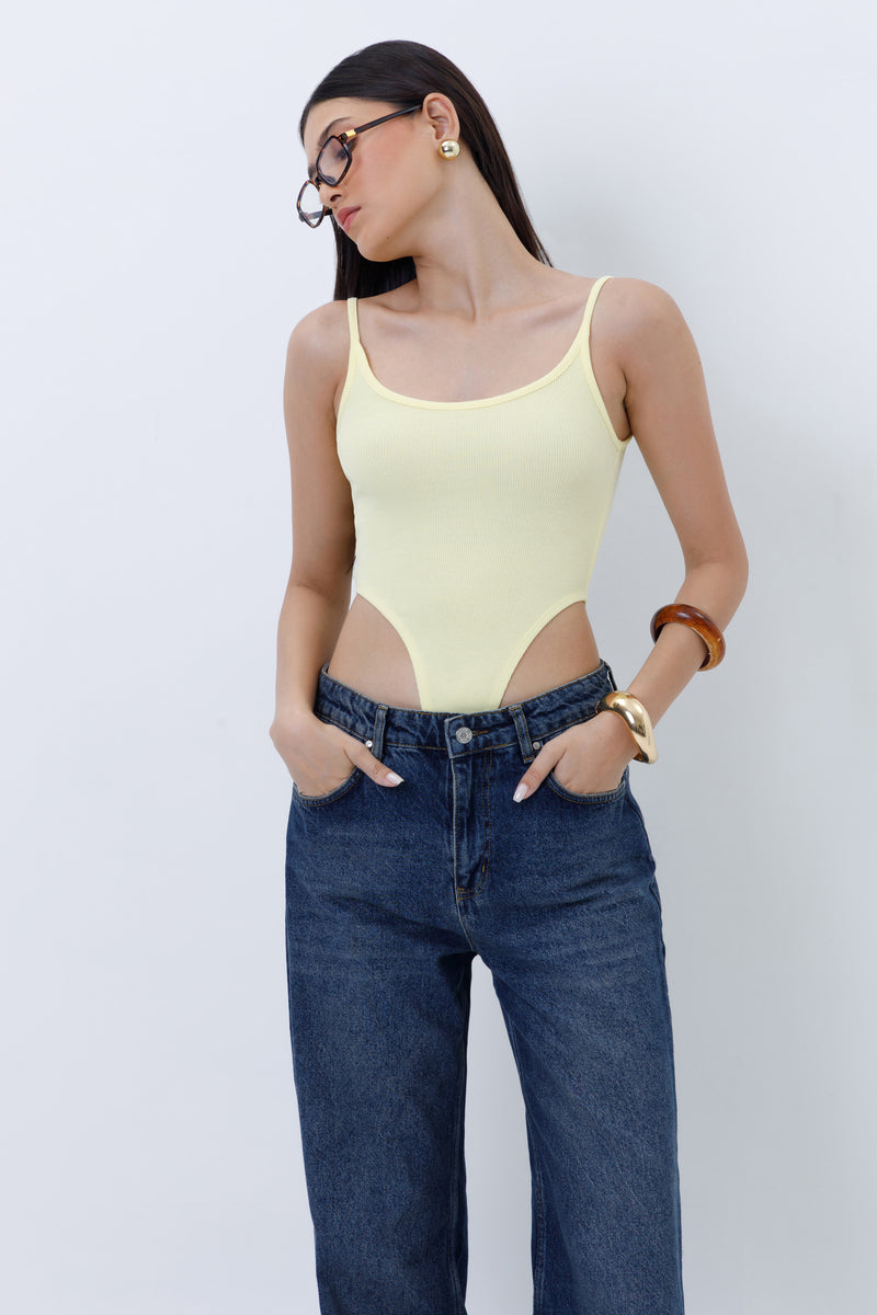 Ribbed High Cut Bodysuit