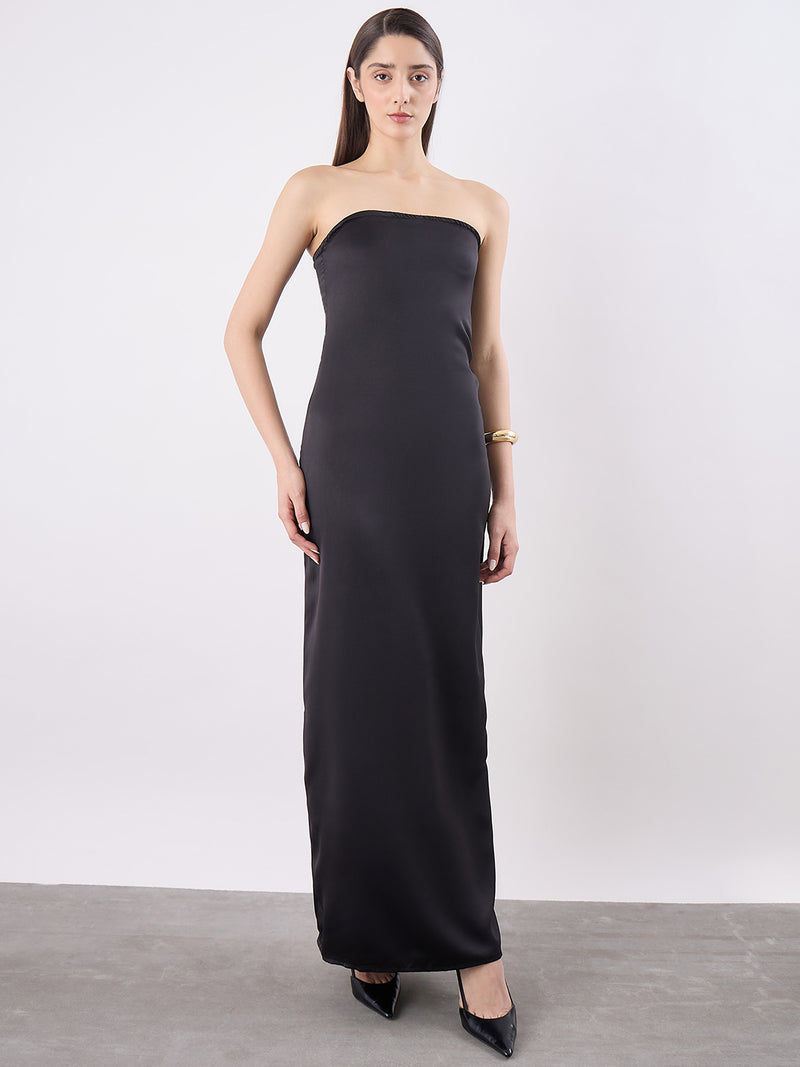 Strapless Satin Maxi